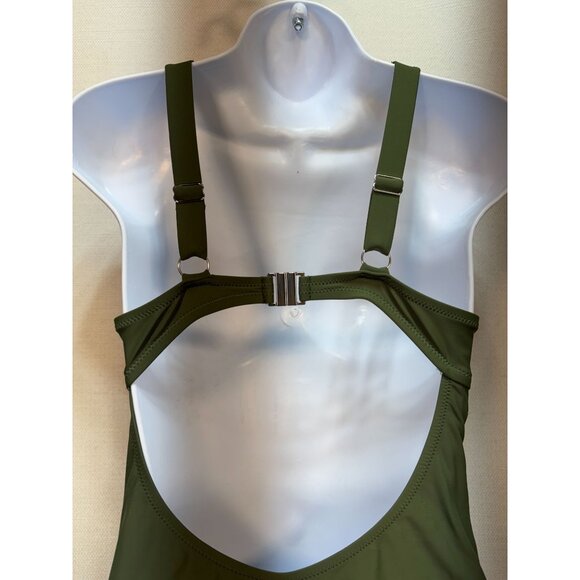 Charmo Women Halter One Piece Swimsuit Padded Tummy Control Sz S Green Sleeveles - Picture 10 of 10